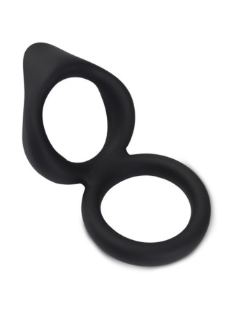 Double cockring noir en silicone - WS-NV508B